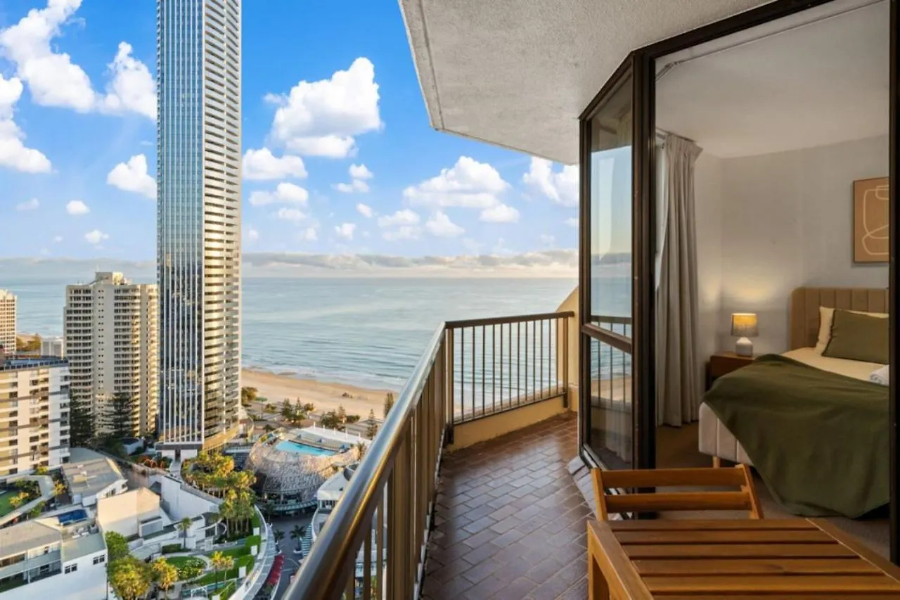 The Ballah - Central Surfers High Floor 2 Bedroom Ocean View Unit With Parking Pool Gym Gold Coast Apartment