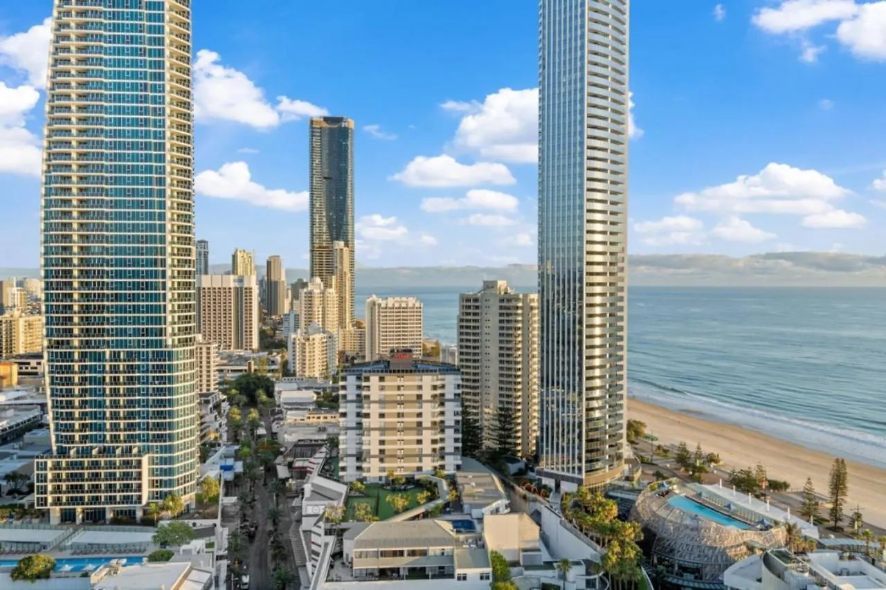 The Ballah - Central Surfers High Floor 2 Bedroom Ocean View Unit With Parking Pool Gym Gold Coast 0*,