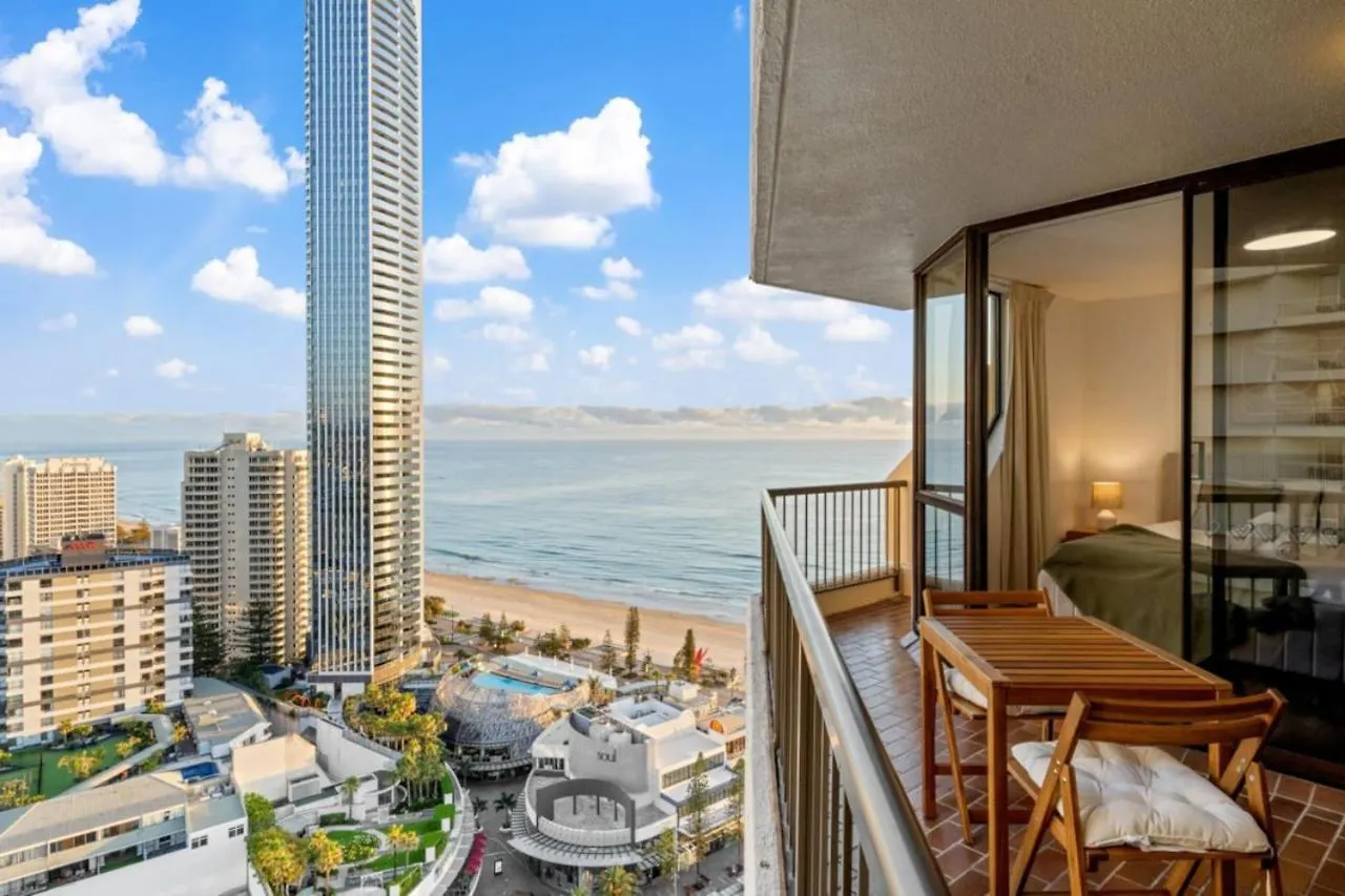 The Ballah - Central Surfers High Floor 2 Bedroom Ocean View Unit With Parking Pool Gym Gold Coast