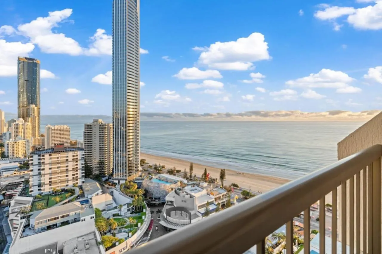 The Ballah - Central Surfers High Floor 2 Bedroom Ocean View Unit With Parking Pool Gym Gold Coast